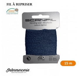 Laine à repriser bleu marine
