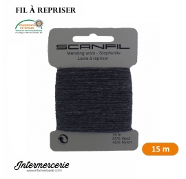Laine à repriser gris foncé