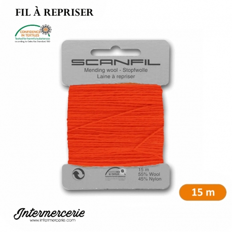 Laine à repriser orange