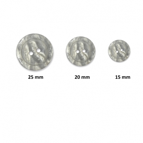 Bouton de couture à 2 trous Marbré gris