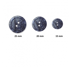 Bouton de couture à 2 trous Marbré Bleu ardoise