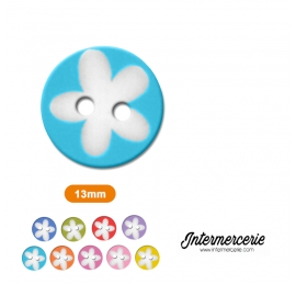 Bouton Petite fleur Bleu lagune