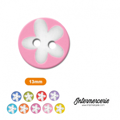 Bouton Petite fleur Rose layette
