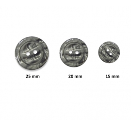 Bouton de couture à 2 trous Marbré Gris cosmique