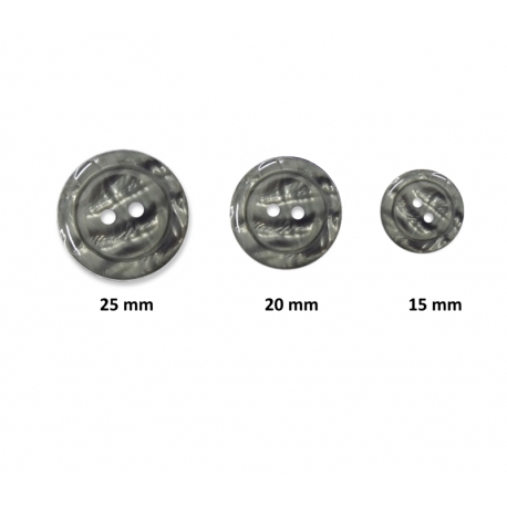 Bouton de couture à 2 trous Marbré Gris cosmique