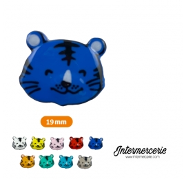 Bouton chat souriant Coloris Bleu Roy