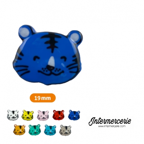Bouton chat souriant Coloris Bleu Roy