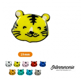 Bouton chat souriant Jaune