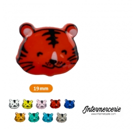 Bouton chat souriant Rouge