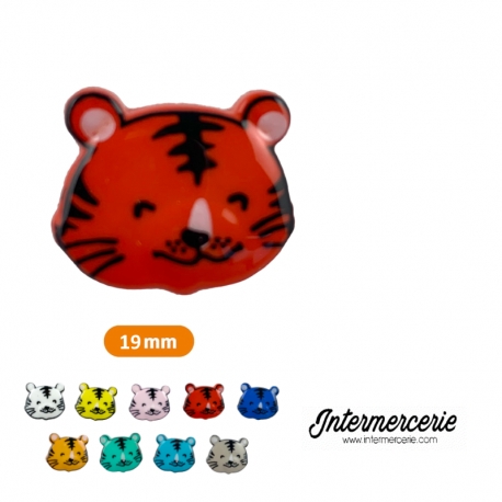 Bouton chat souriant Rouge