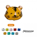 Bouton chat tigré souriant Orange