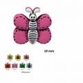 Bouton layette Papillon Fuschia