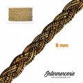 Galon lurex Or et noir 8 mm