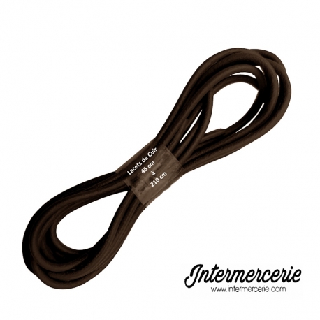 Paire de Lacets de cuir marron de 45 cm à 210 cm
