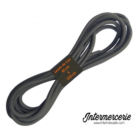 Lacets de cuir rond Gris