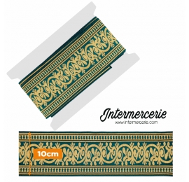 Galon tissé médiéval Turquoise et doré
