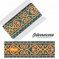 Galon tissé médiéval Turquoise jaune Or