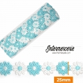 Guipure fleurs Blanc turquoise