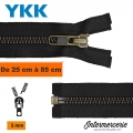 Fermeture séparable YKK métal bronzé Noir