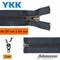 Fermeture séparable YKK métal bronzé Bleu marine