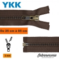 Fermeture séparable YKK métal bronzé Marron