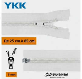 Séparable maille spirale YKK Blanc