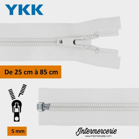 Séparable maille spirale YKK Blanc