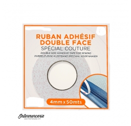 RUBAN ADHESIF DOUBLE FACE SPÉCIAL COUTURE 4 MM X 50