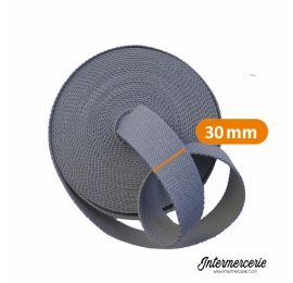 Sangle 30mm coton Gris clair