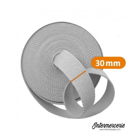 Sangle 30mm coton Gris clair