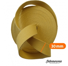 Sangle 30mm coton Moutarde
