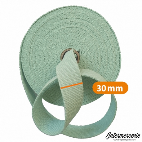 Sangle 30mm coton Vert nyl