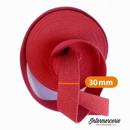 Sangle 30mm coton Corail