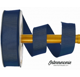 Ruban textile de gros grain Bleu marine