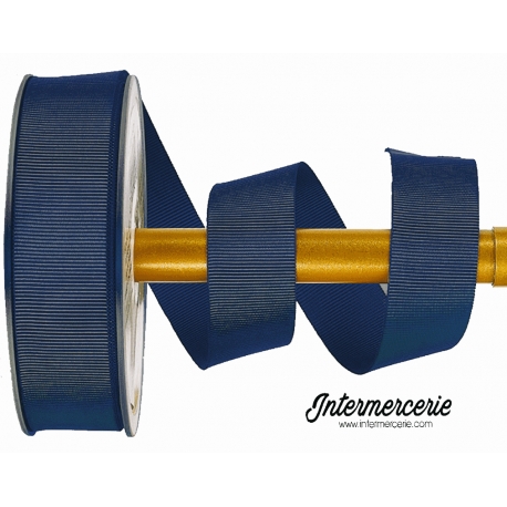 Ruban textile de gros grain Bleu marine