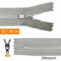 Fermeture éclair métal pantalon Gris clair 16 et 20 cm