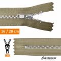 Fermeture éclair métal pantalon Beige Antilope 16 et 20 cm