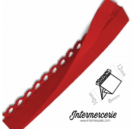 Biais picot uni rouge