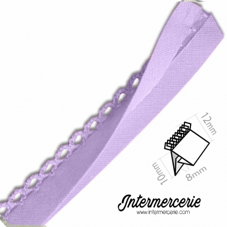 Biais picot uni parme