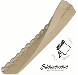 Biais picot uni beige