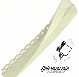 Biais picot uni écru