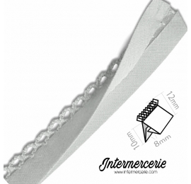 Biais picot uni gris clair