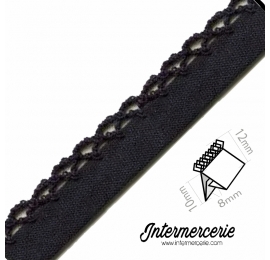 Biais picot uni gris foncé