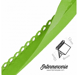 Biais picot uni vert pomme