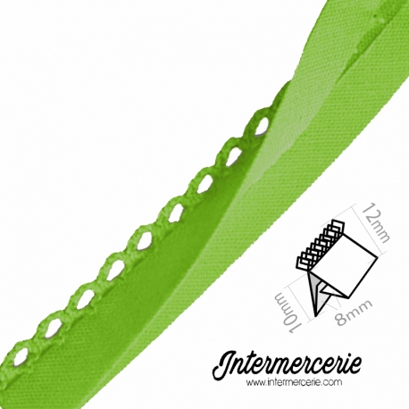 Biais piquot uni Vert Anis