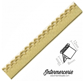 Biais picot uni beige beurré