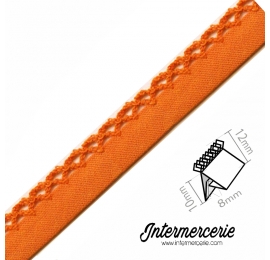 Biais picot uni orange