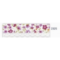 Biais picot liberty fond blanc fleurs roses, lilas et fuchsias