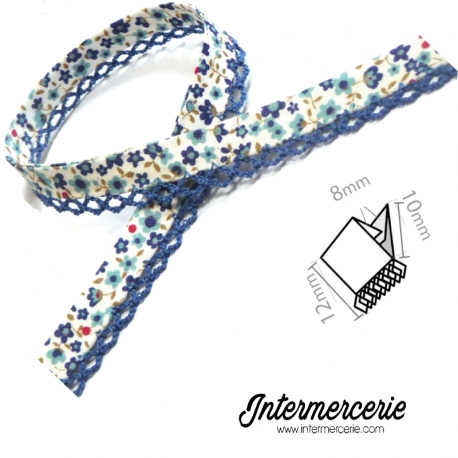 Biais picot liberty nuance de bleus