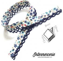 Biais picot liberty Bleu